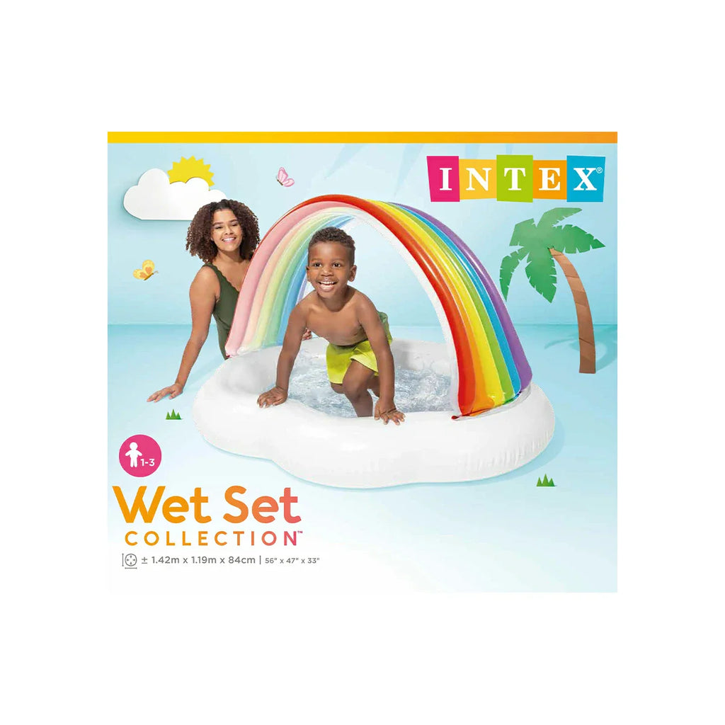 Picture of Intex Pool Rainbow Cloud Baby Paddling Pool 142 x 119 x 84cm Built In Sun Shade - by Raja Sahib Kids