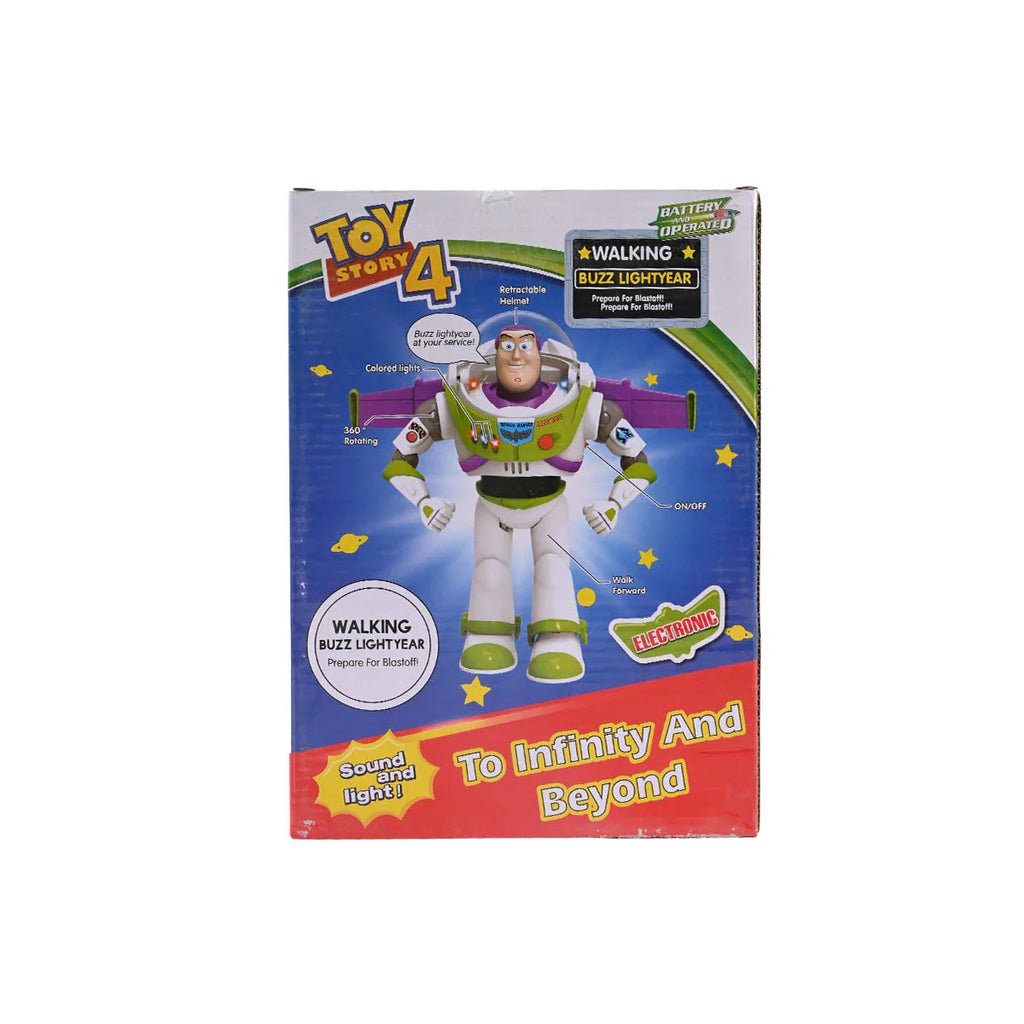 Picture of Toy Story 4 Walking Buzz Lightyear Electronic Action Figure | Sound & Light Battery Operated Toy with Retractable Helmet - by Raja Sahib Kids