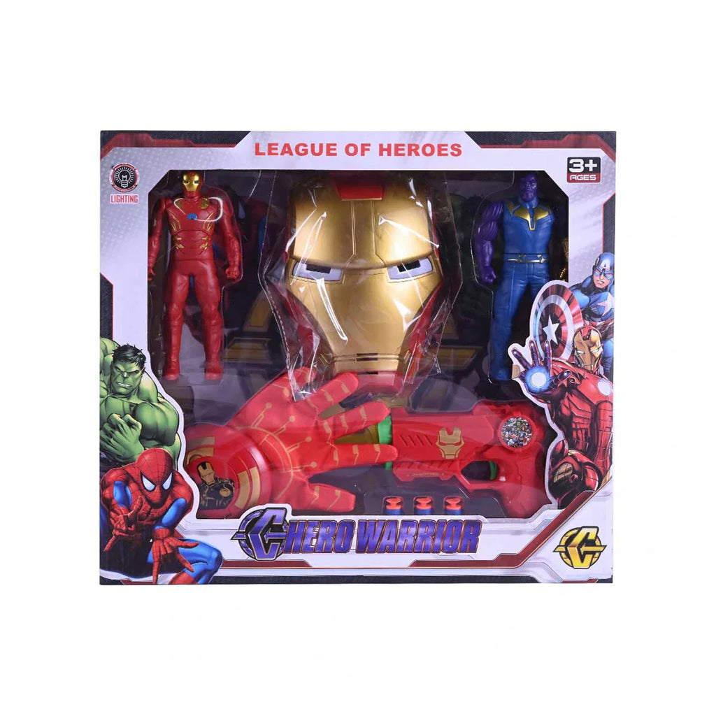 Picture of League of Heroes Iron Man Role-Play & Action Figure Set with Electronic Mask and Lighting - by Raja Sahib Kids