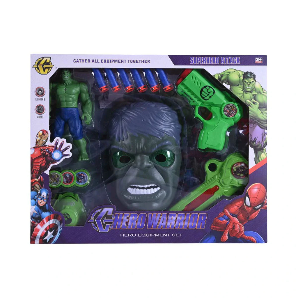 Picture of Hero Warrior Hulk Smash Role-Play Equipment Set – Mask, Blaster, and Accessories (Lighting & Music) - by Raja Sahib Kids