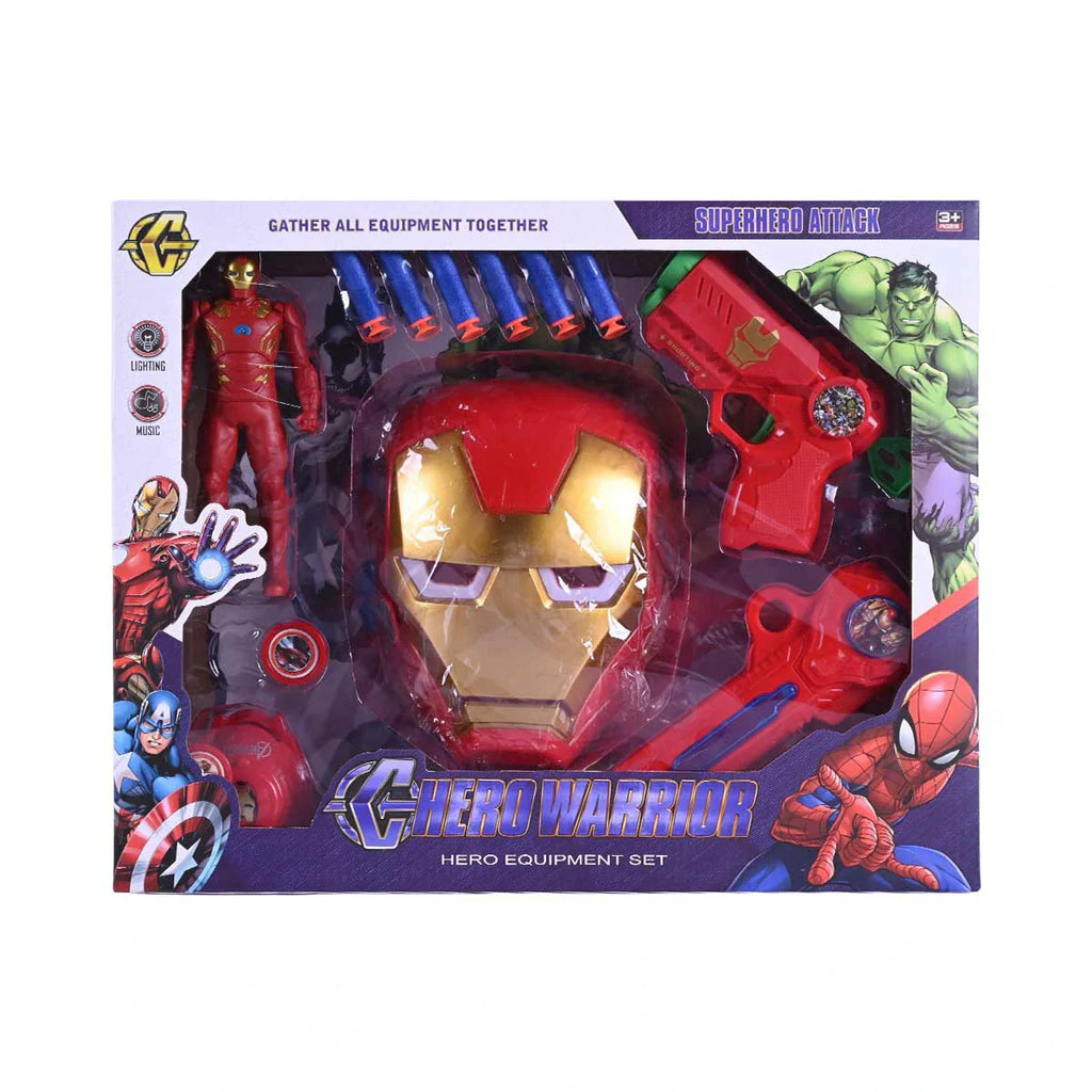 Picture of Hero Warrior Iron Man Role-Play Equipment Set – Mask, Blaster, and Accessories (Lighting & Music) - by Raja Sahib Kids