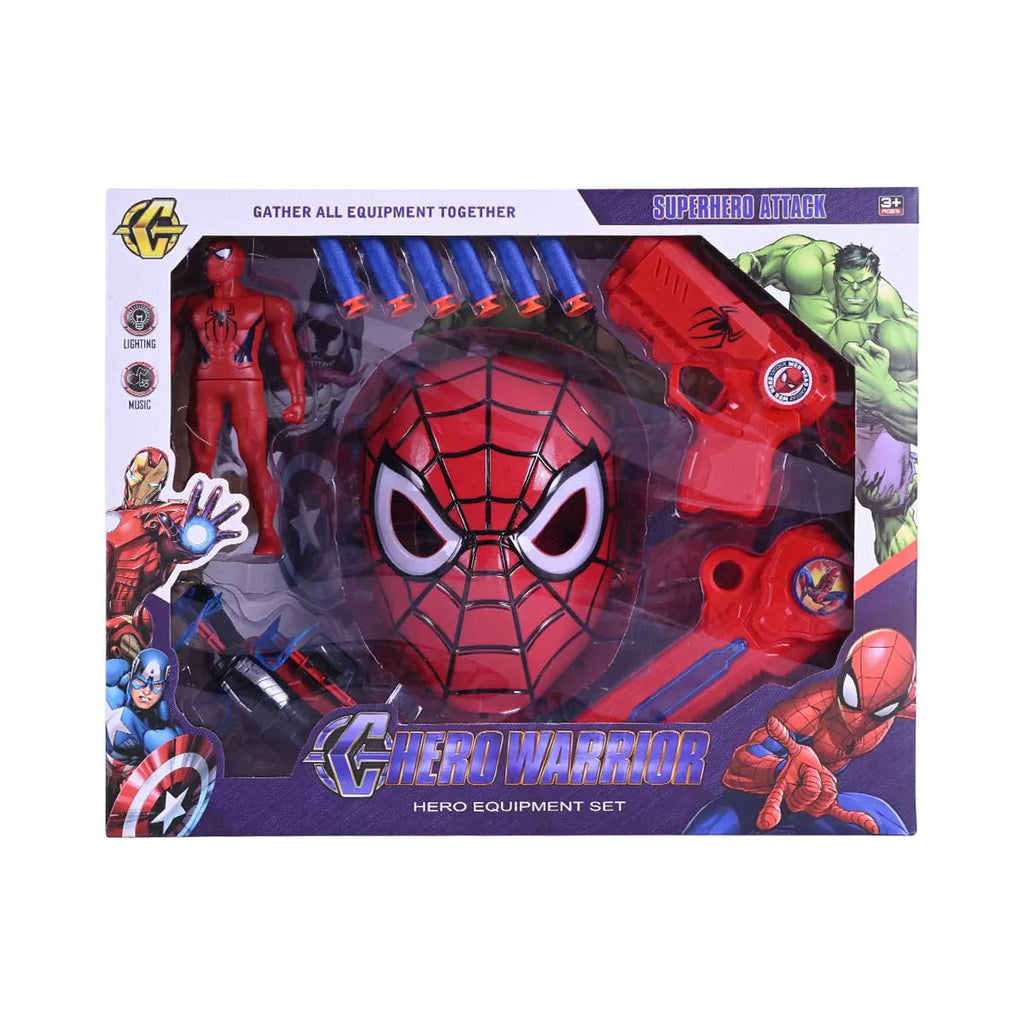 Picture of Hero Warrior Spider-Man Themed Role-Play Equipment Set – Mask, Electronic Blaster, Action Figure & Accessories (Ages 3+) - by Raja Sahib Kids