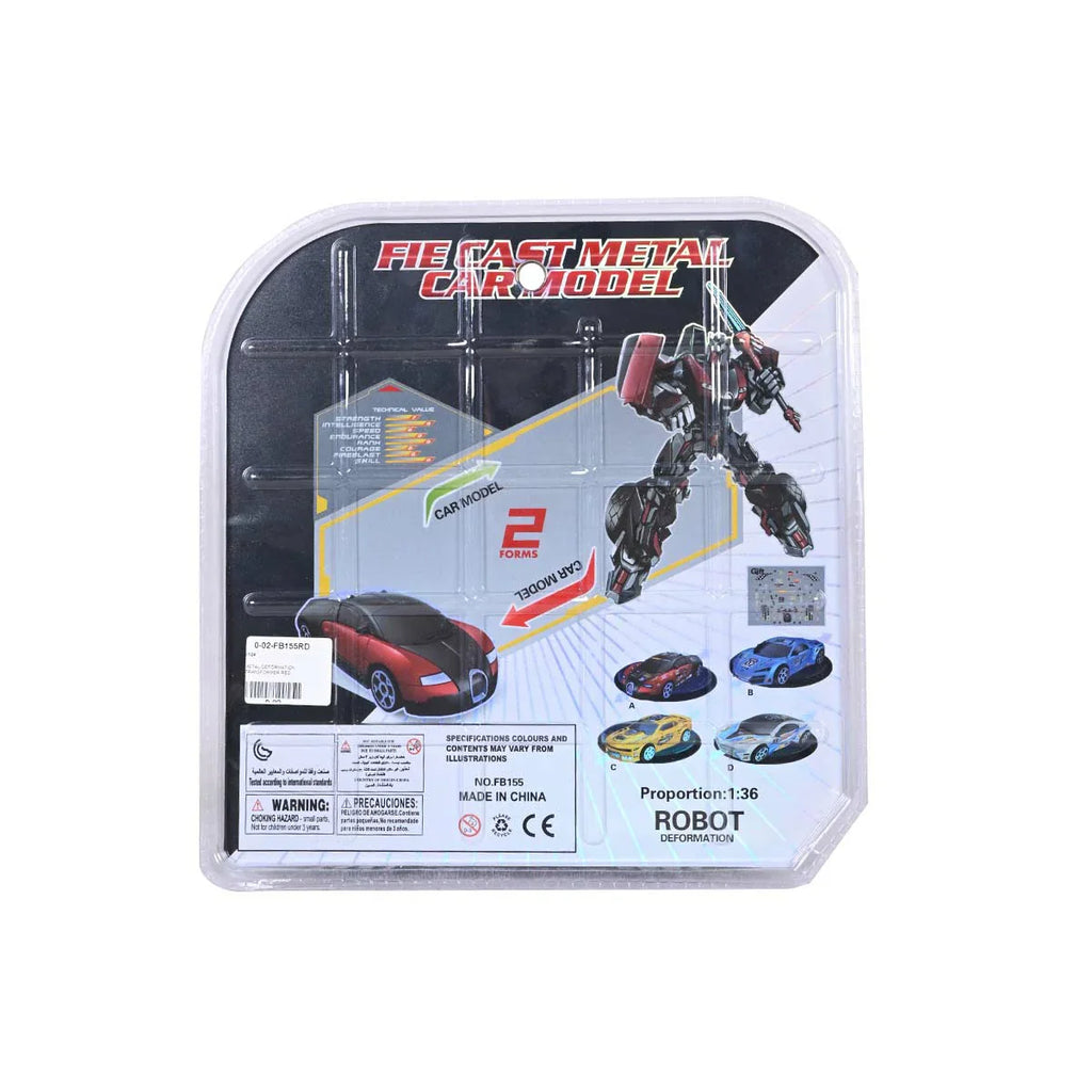 Picture of Die Cast Metal Action Figure Robot Deformation 1:36 Scale Red - by Raja Sahib Kids