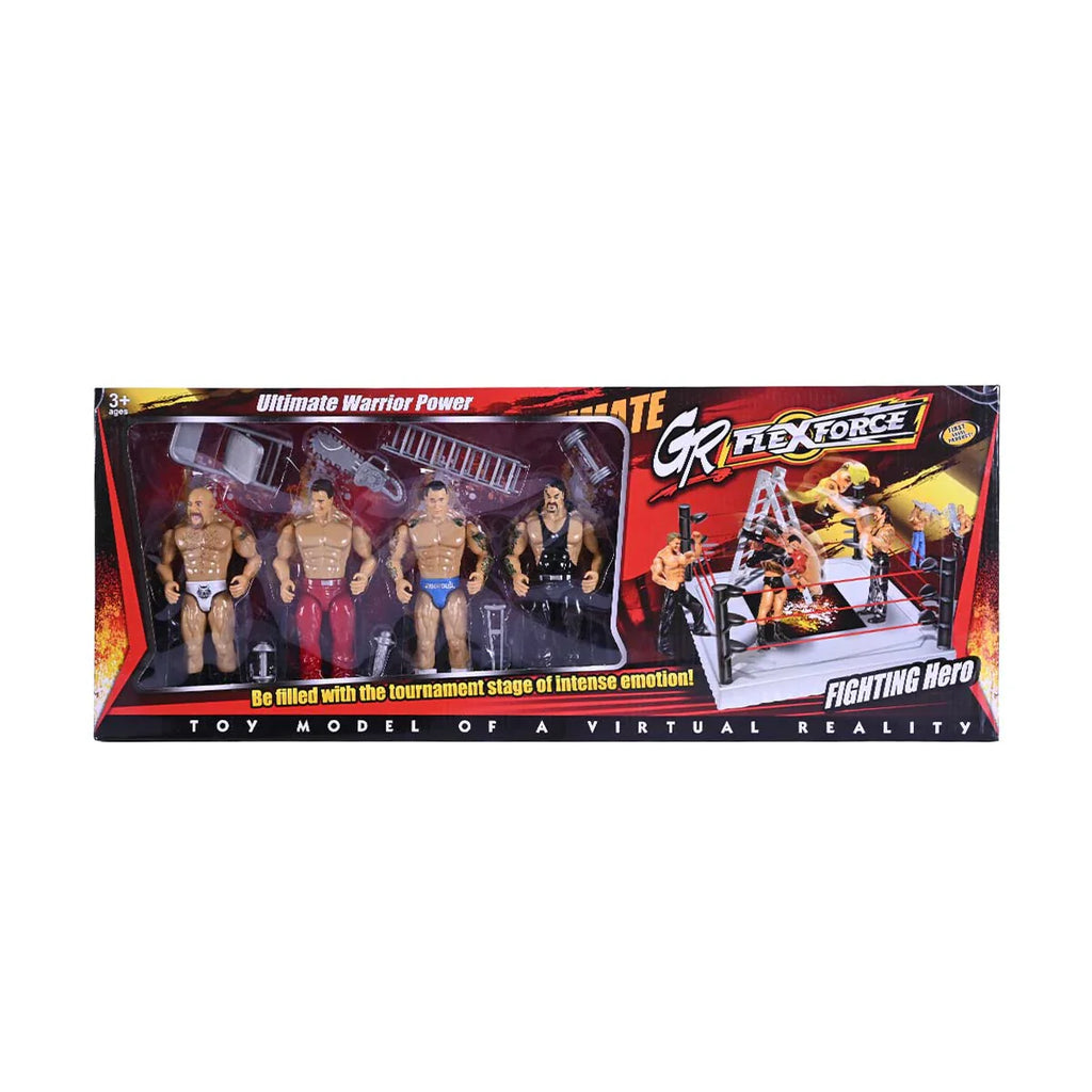 Picture of GR Flex Force Ultimate Fighting Hero Action Figure Set | Wrestling Ring & Accessory Toy Model (Ages 3+) - by Raja Sahib Kids