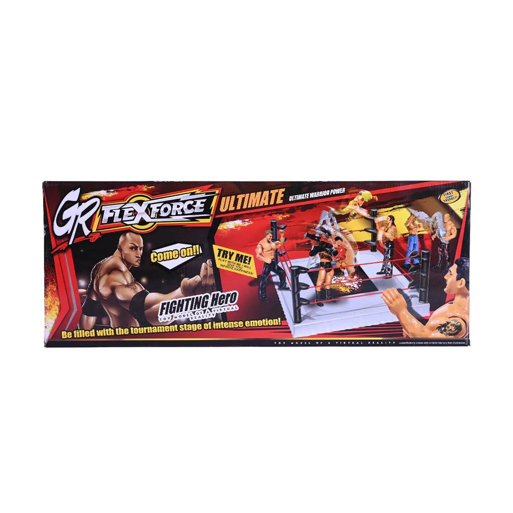 Picture of GR Flex Force Ultimate Fighting Hero Action Figure Set | Wrestling Ring & Accessory Toy Model (Ages 3+) - by Raja Sahib Kids