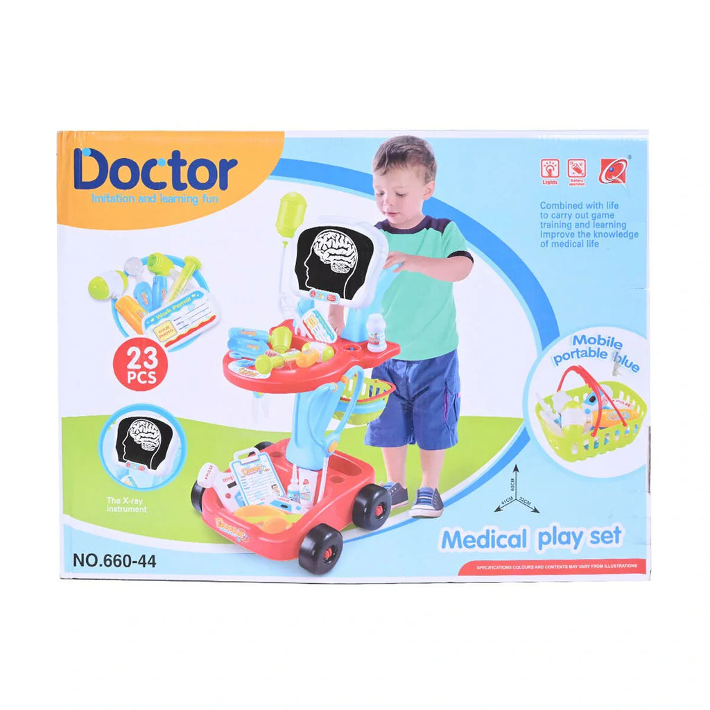 Picture of Doctor Medical Tool Cart X-Ray Screen Set Toy 23 Pcs - by Raja Sahib Kids