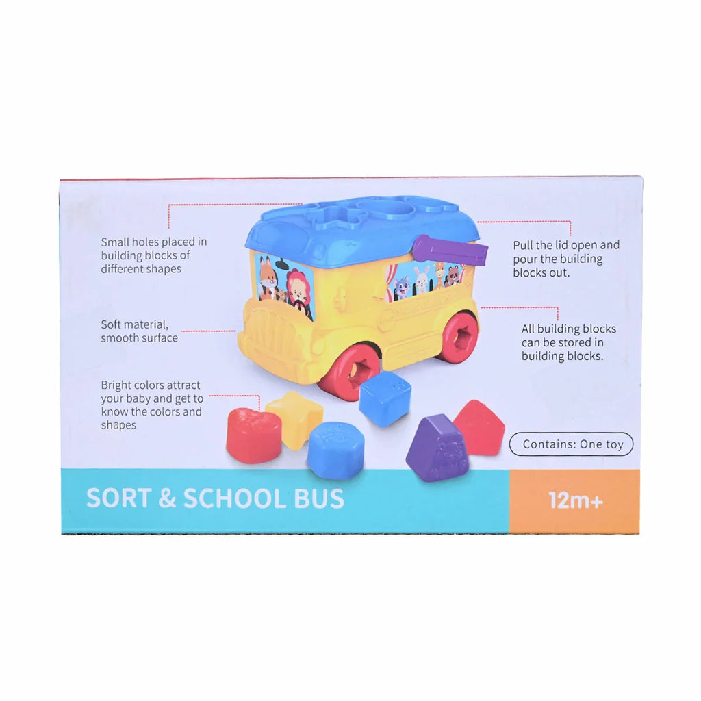 Picture of Sort And School Bus Shape Sorting Building Block Puzzle - by Raja Sahib Kids