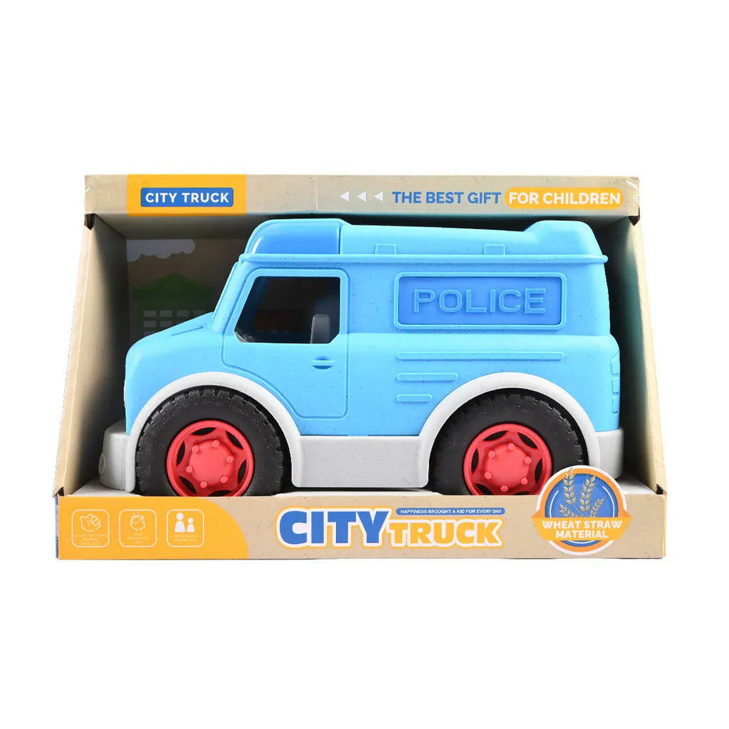 Picture of City Truck Eco-Friendly Police Van Toy - Made with Wheat Straw Material (Ages 3+) - by Raja Sahib Kids