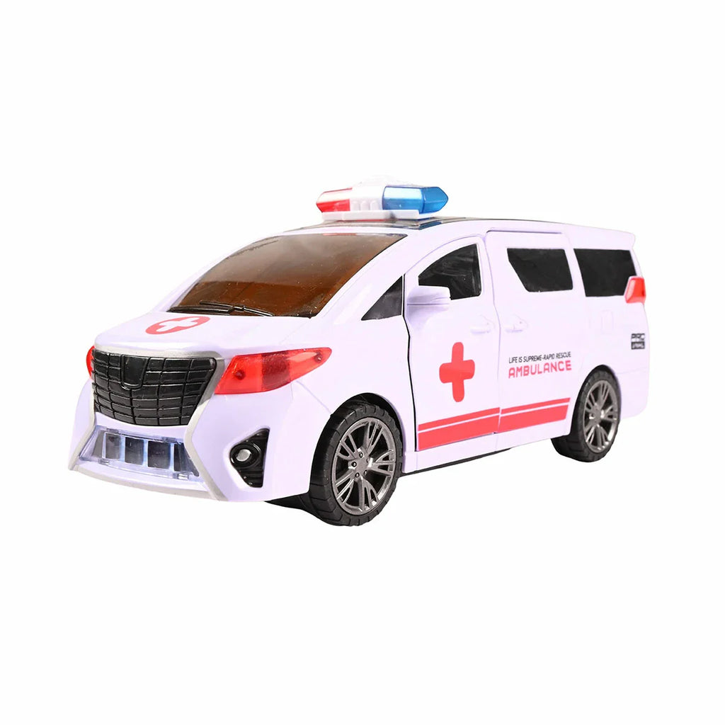 Picture of Electric Ambulance Vehicle Minivan with 360° Rotation, Emergency Lights & Sound - by Raja Sahib Kids