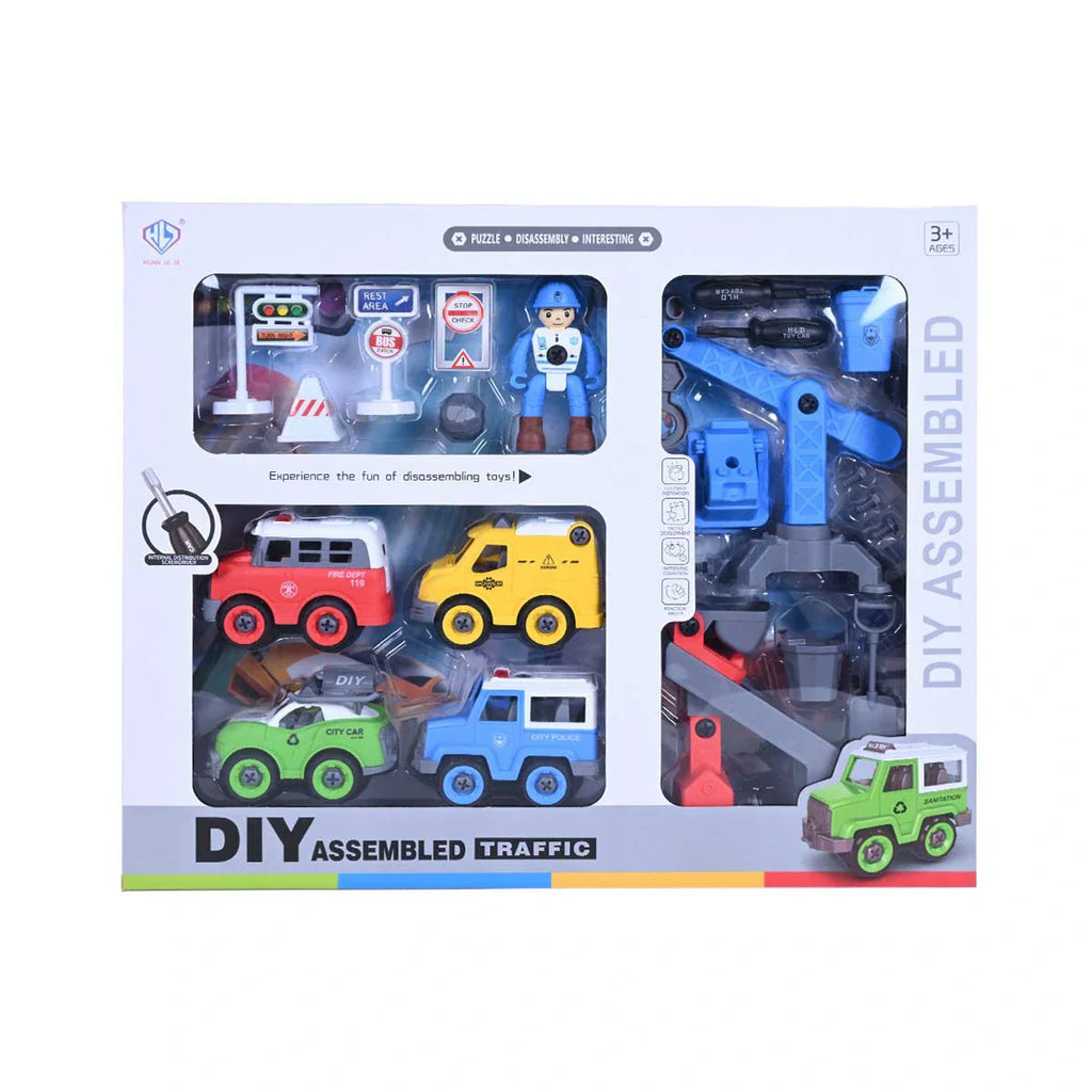 Picture of Diy Assemble City Car Set Of Toy, City Vehicles - by Raja Sahib Kids