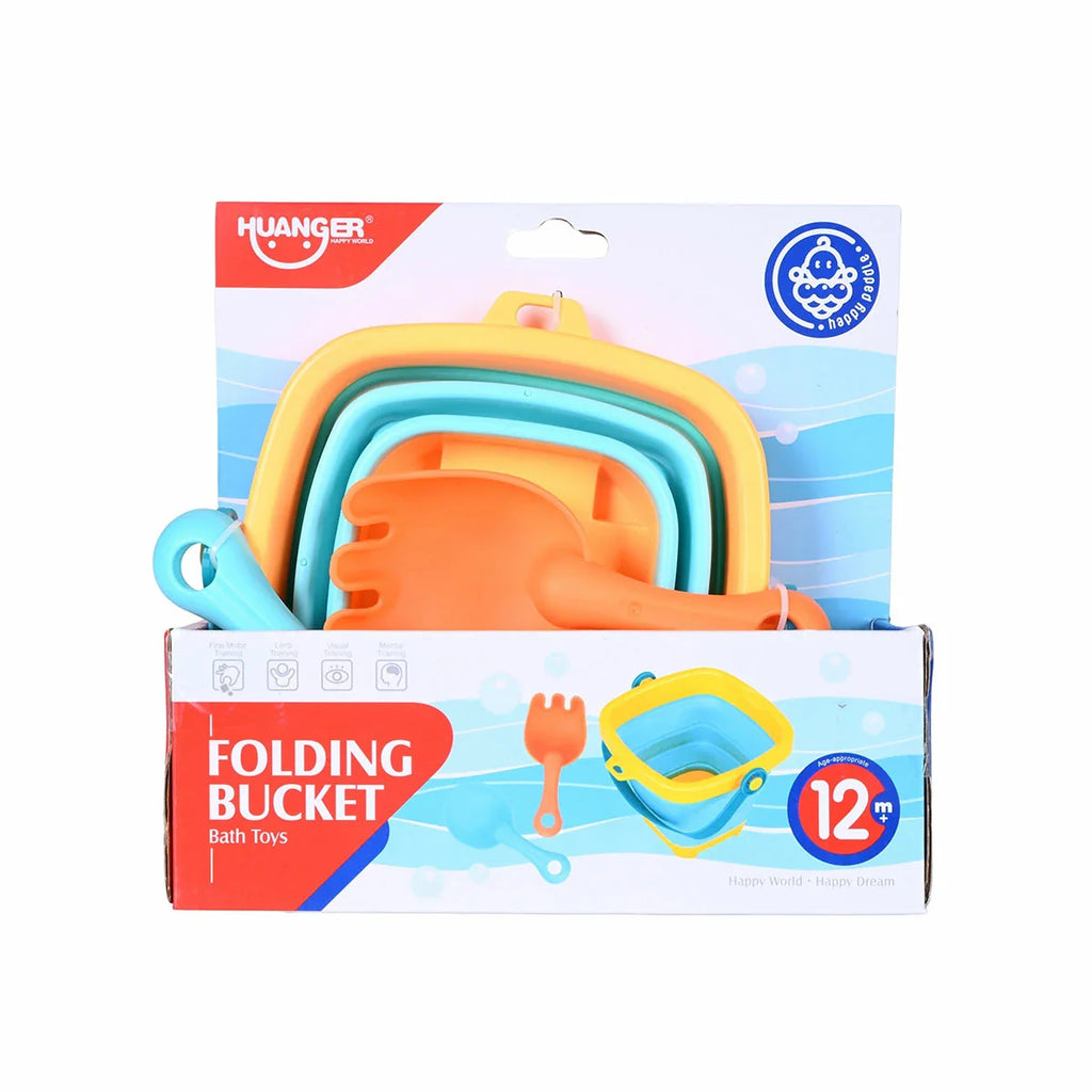 Picture of Huanger Folding Bucket Bath Toy Set - Collapsible Beach & Water Play Set - by Raja Sahib Kids
