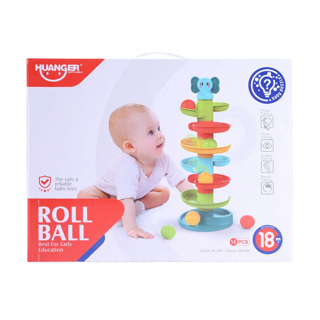 Picture of HUANGER Baby Elephant Rolling Ball Drop Tower 14-Piece Early Education Set - by Raja Sahib Kids