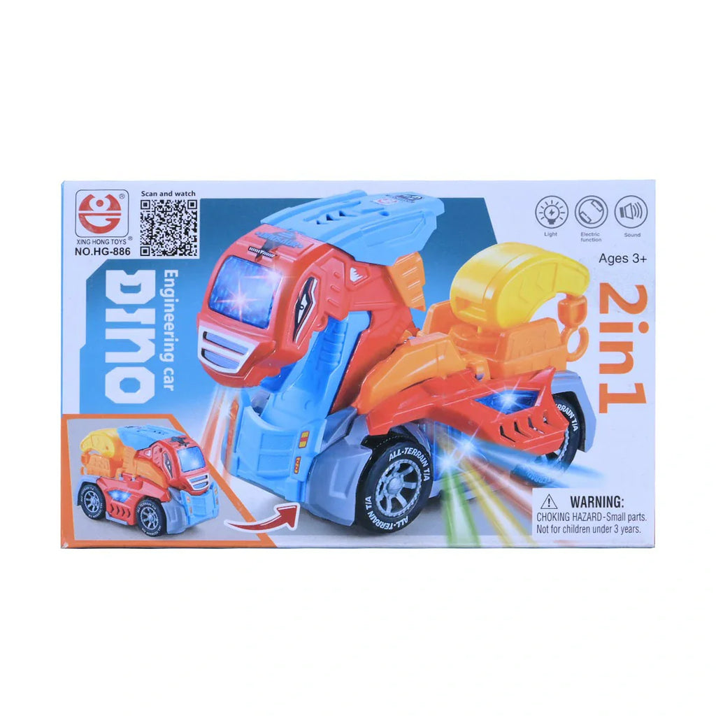 Picture of Dino 2-in-1 Engineering Car Transforming Construction Light And Music - by Raja Sahib Kids