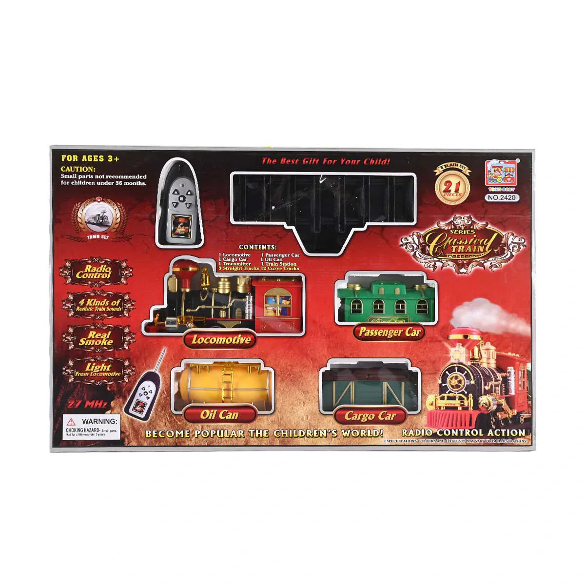 Classical Train Series - 21-Piece Radio Control Train Set with Real Sm ...
