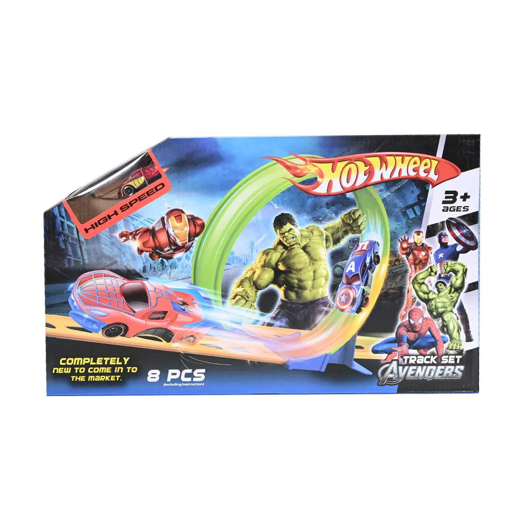 Picture of Hot Wheel Diecast Racing Car With Catapult Track Set For Kids Iron Man - by Raja Sahib Kids