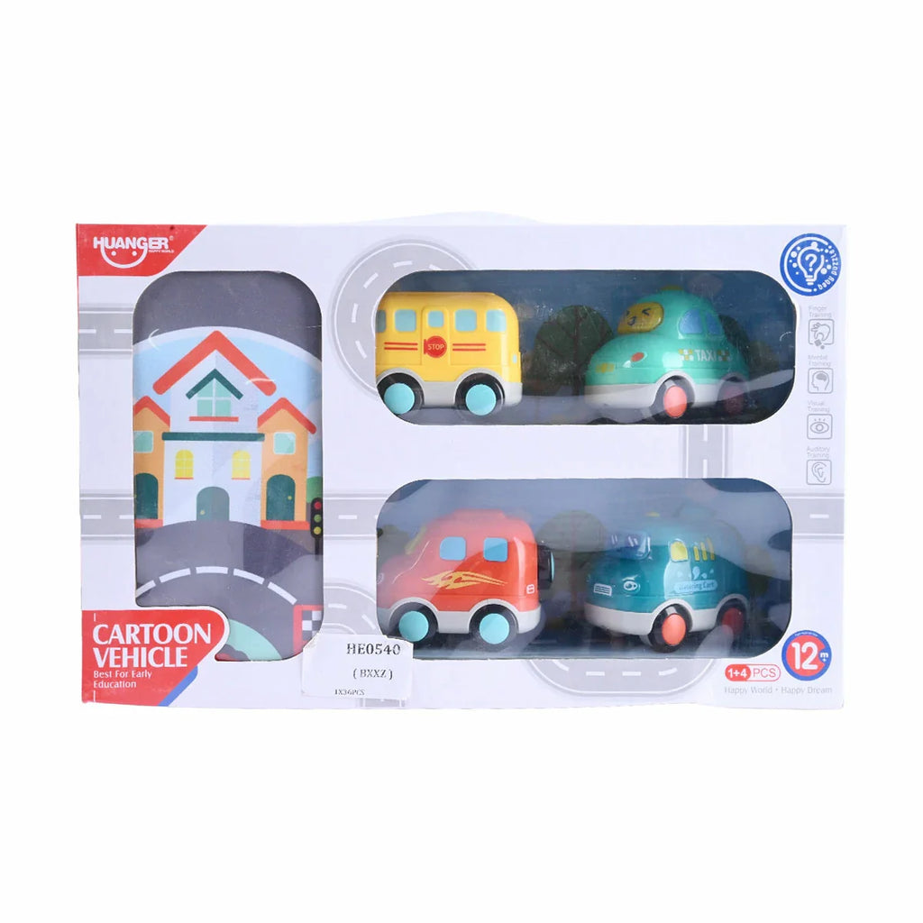 Picture of Happy Dream Roadway & Cartoon Vehicle Playset 8-Piece - by Raja Sahib Kids