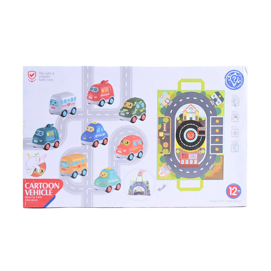 Picture of Happy Dream Roadway & Cartoon Vehicle Playset 8-Piece - by Raja Sahib Kids