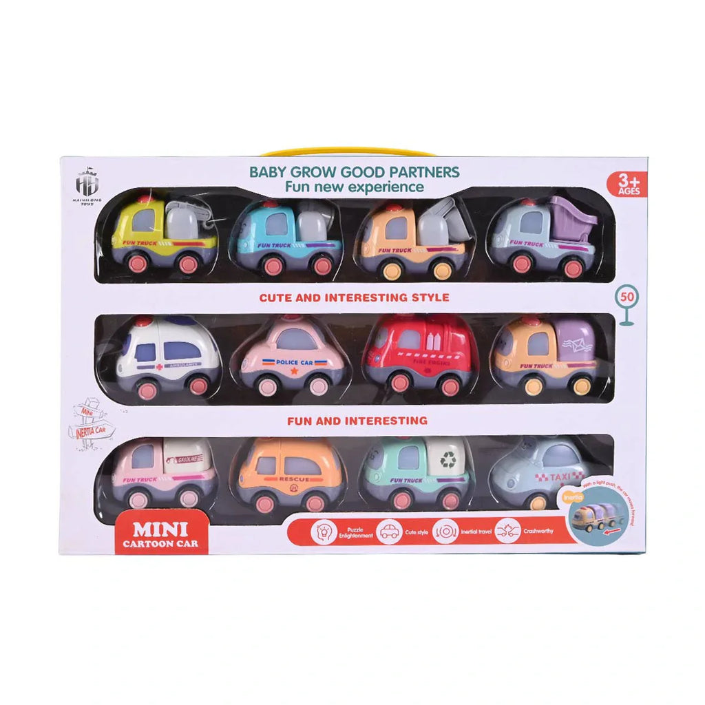 Picture of Mini Cartoon Car 12-Piece Set: Cute & Interesting Inertia Vehicles for Kids (Ages 3+) - by Raja Sahib Kids