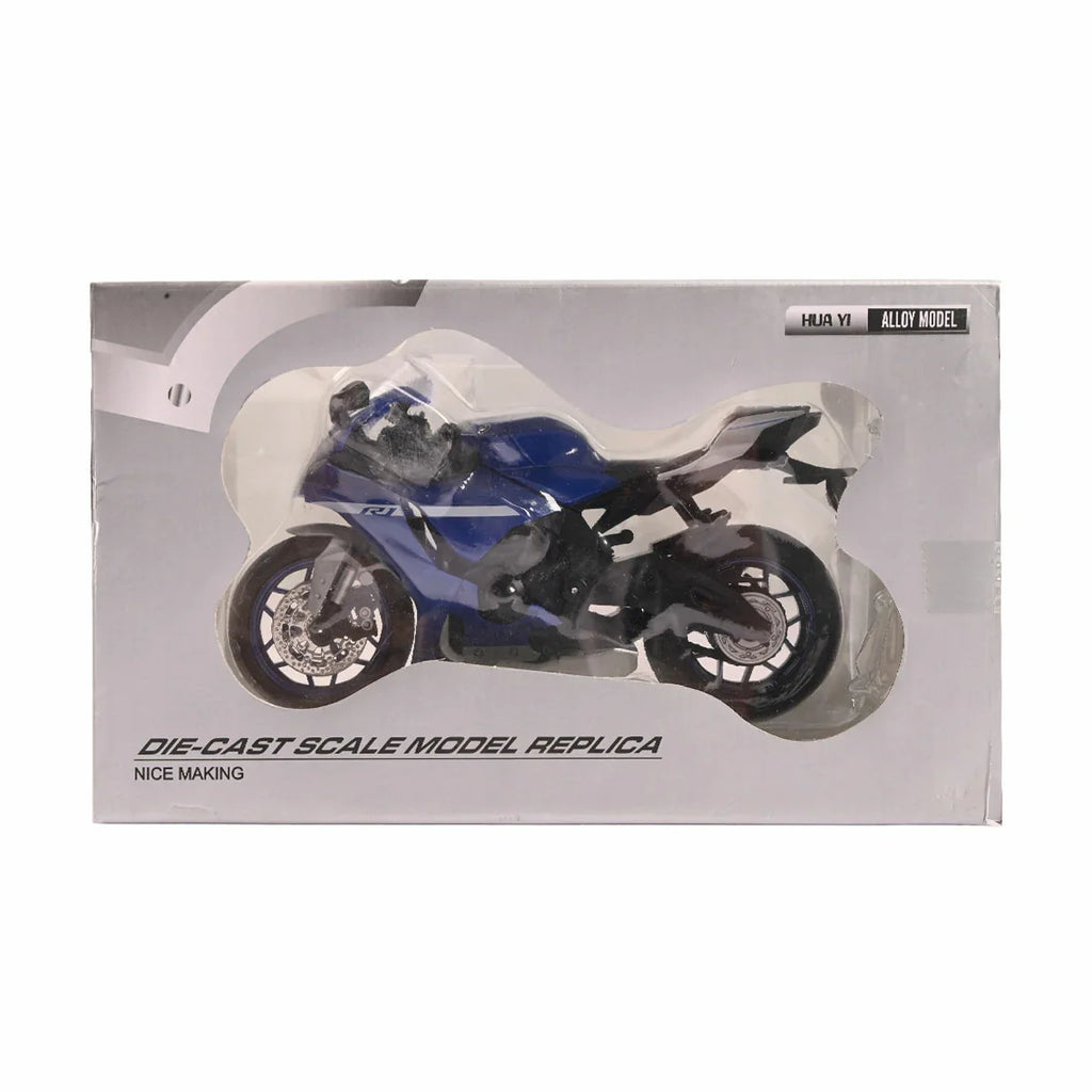 Picture of Die-Cast Scale Motorcycle Model Replica with Light & Sound Alloy Model Blue - by Raja Sahib Kids