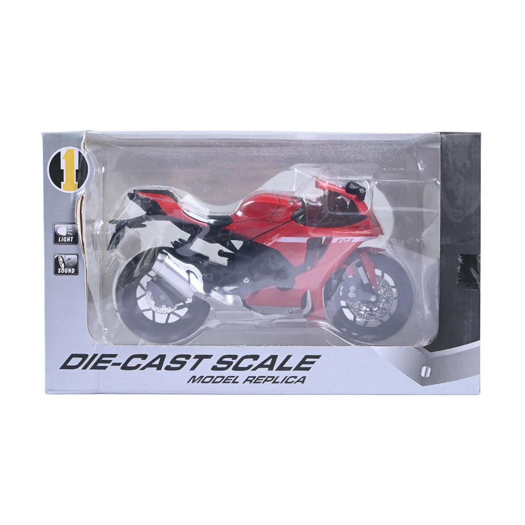 Picture of Premium Die-Cast Scale Model Replica Motorcycle - Red Sports Bike with Light & Sound - by Raja Sahib Kids