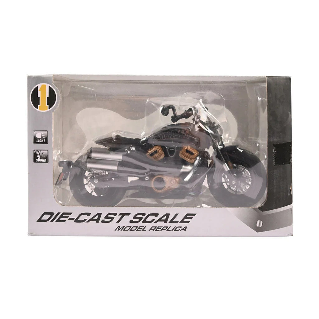 Picture of Die-Cast Scale Motorcycle Model Replica with Light & Sound Alloy Model Black - by Raja Sahib Kids
