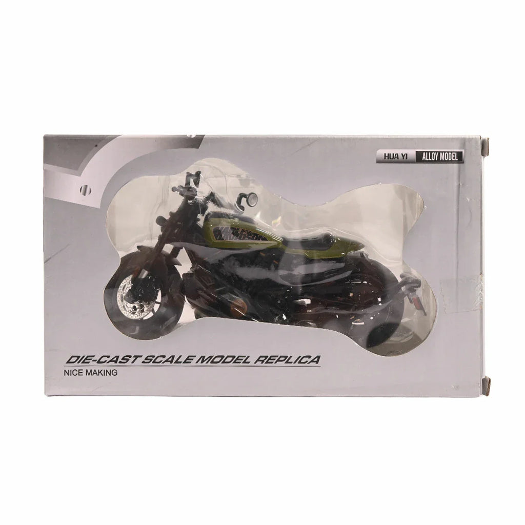 Picture of Die-Cast Scale Motorcycle Model Replica with Light & Sound Alloy Model Green - by Raja Sahib Kids