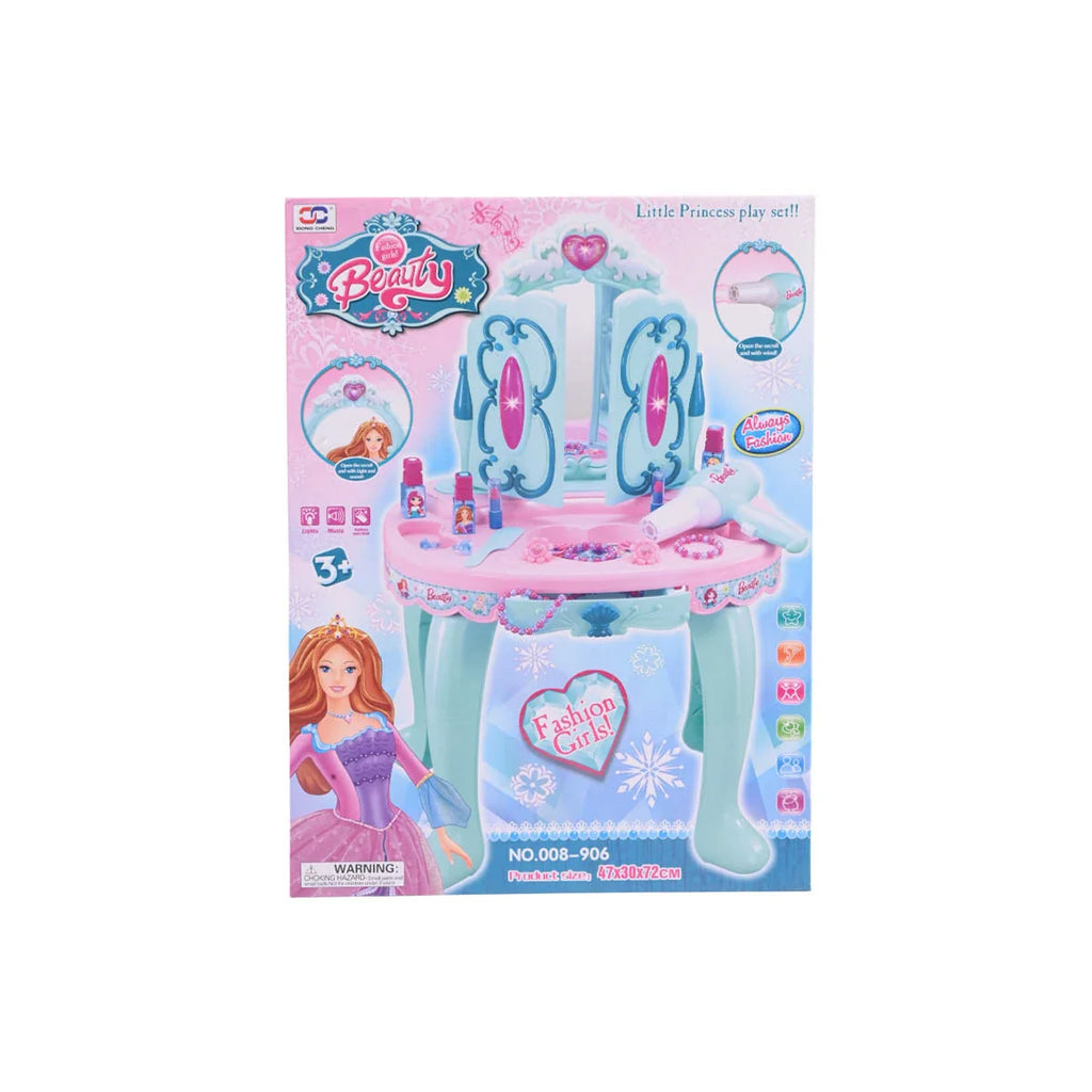Picture of Little Princess Beauty Vanity Play Set | Kids Dresser Table with Mirror, Lights & Accessories - by Raja Sahib Kids