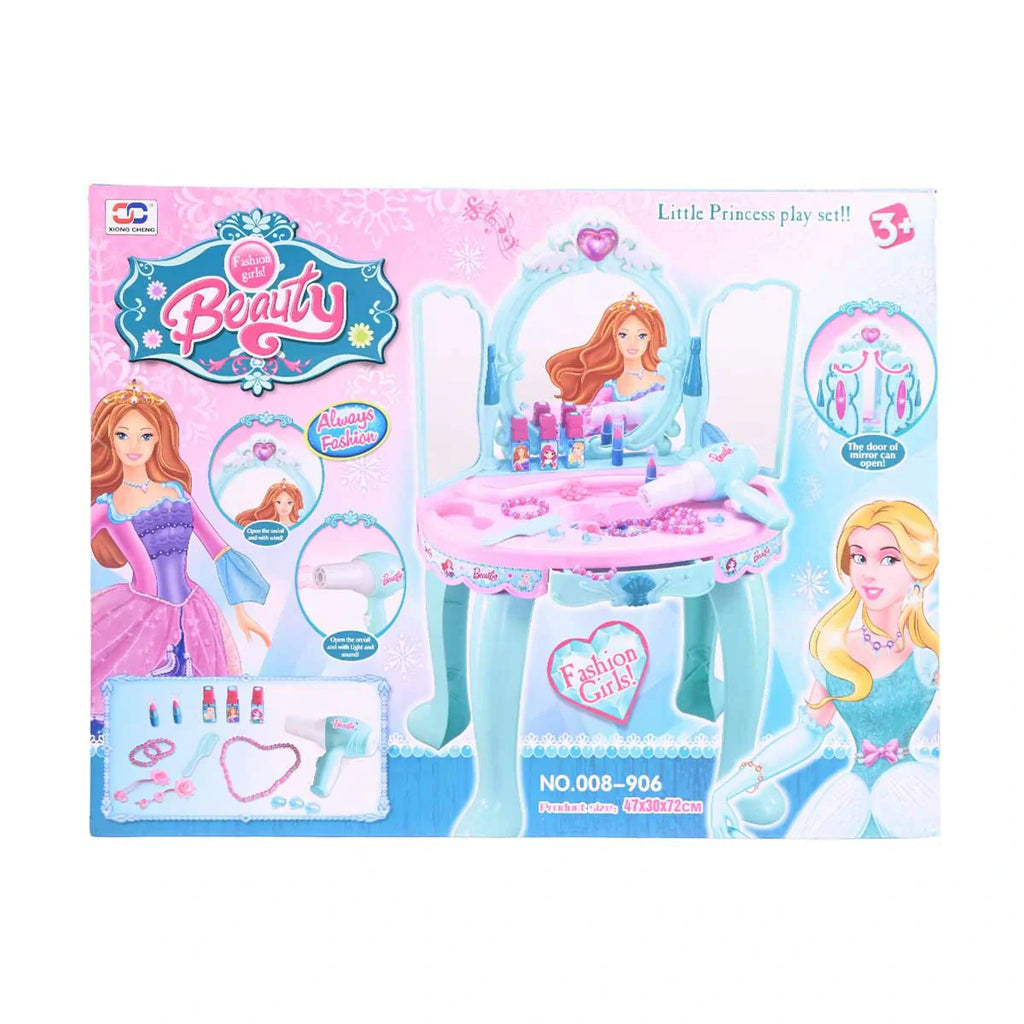 Picture of Little Princess Beauty Vanity Play Set | Kids Dresser Table with Mirror, Lights & Accessories - by Raja Sahib Kids