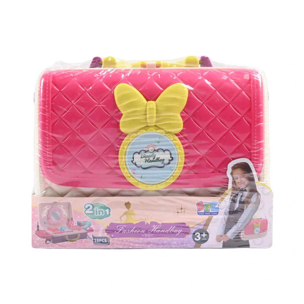 Picture of 2-in-1 Fashion Handbag - Portable Quilted Glamour Kit for Girls - by Raja Sahib Kids