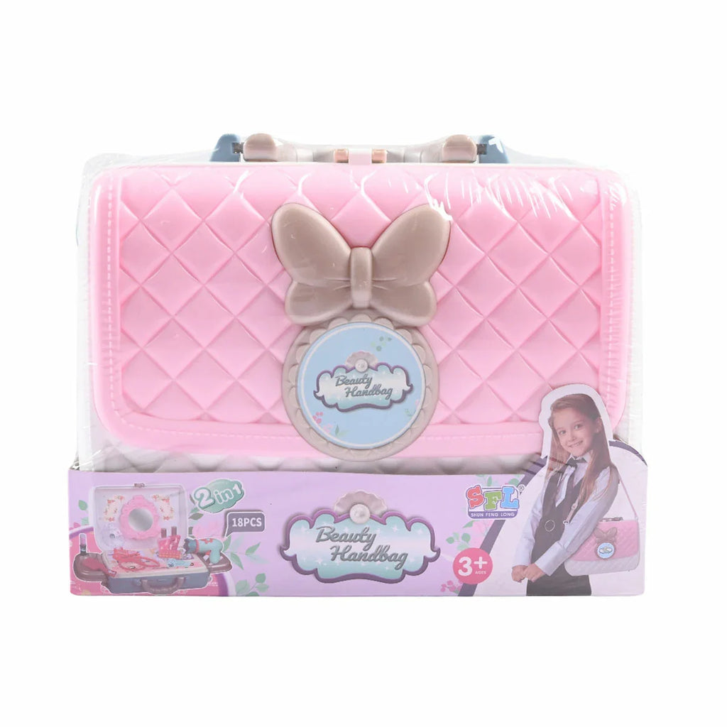 Picture of 2-in-1 Beauty Handbag Portable Pretend Play Glamour Kit for Girls - by Raja Sahib Kids