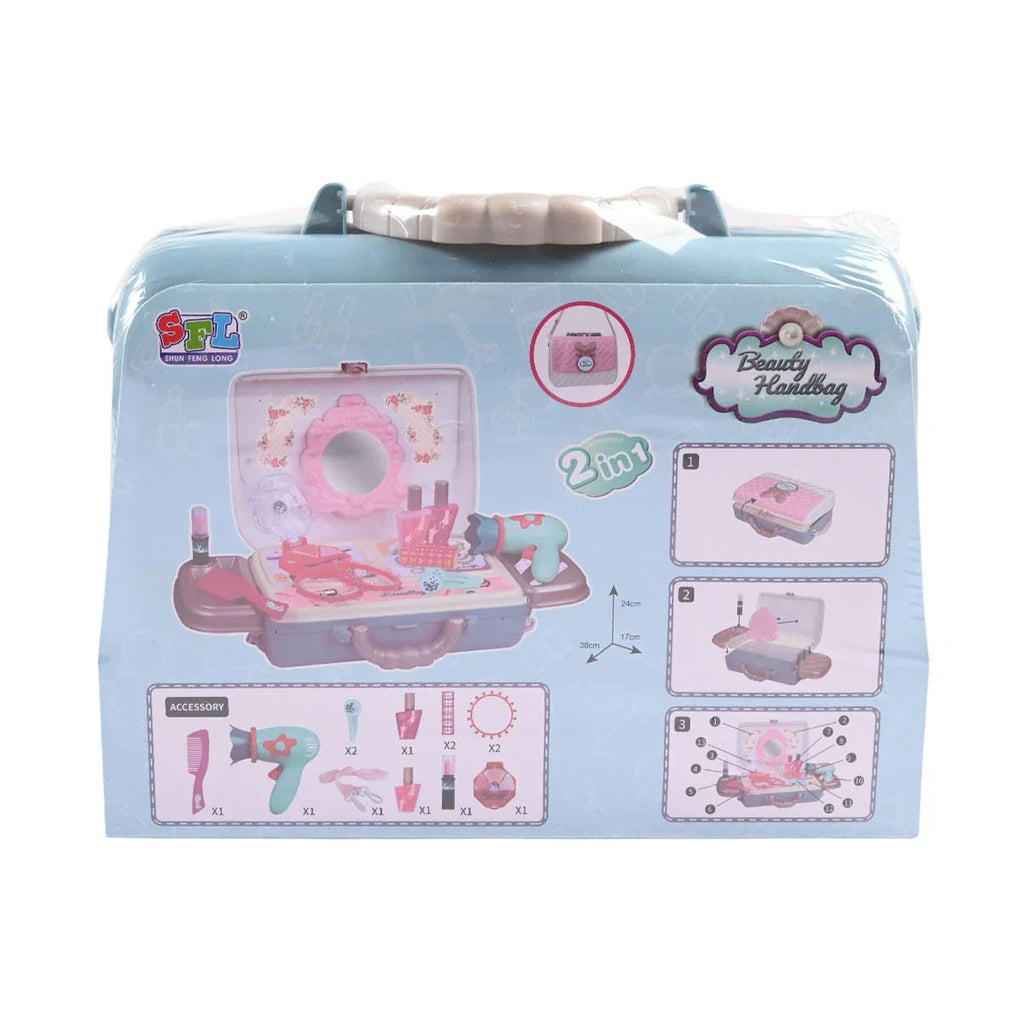 Picture of 2-in-1 Beauty Handbag Portable Pretend Play Glamour Kit for Girls - by Raja Sahib Kids