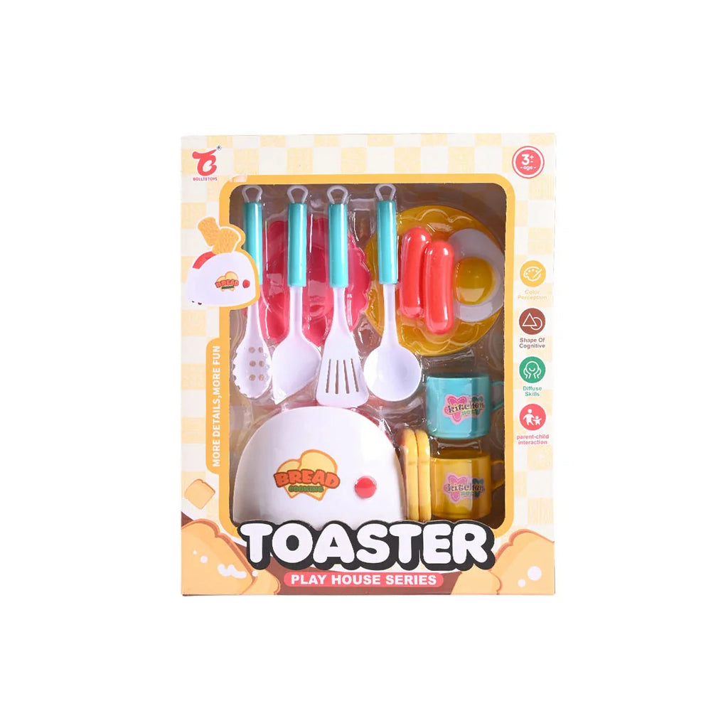 Picture of Play House Series Breakfast Toaster Set | Interactive Kitchen Role-Play with Food & Utensils (Ages 3+) - by Raja Sahib Kids