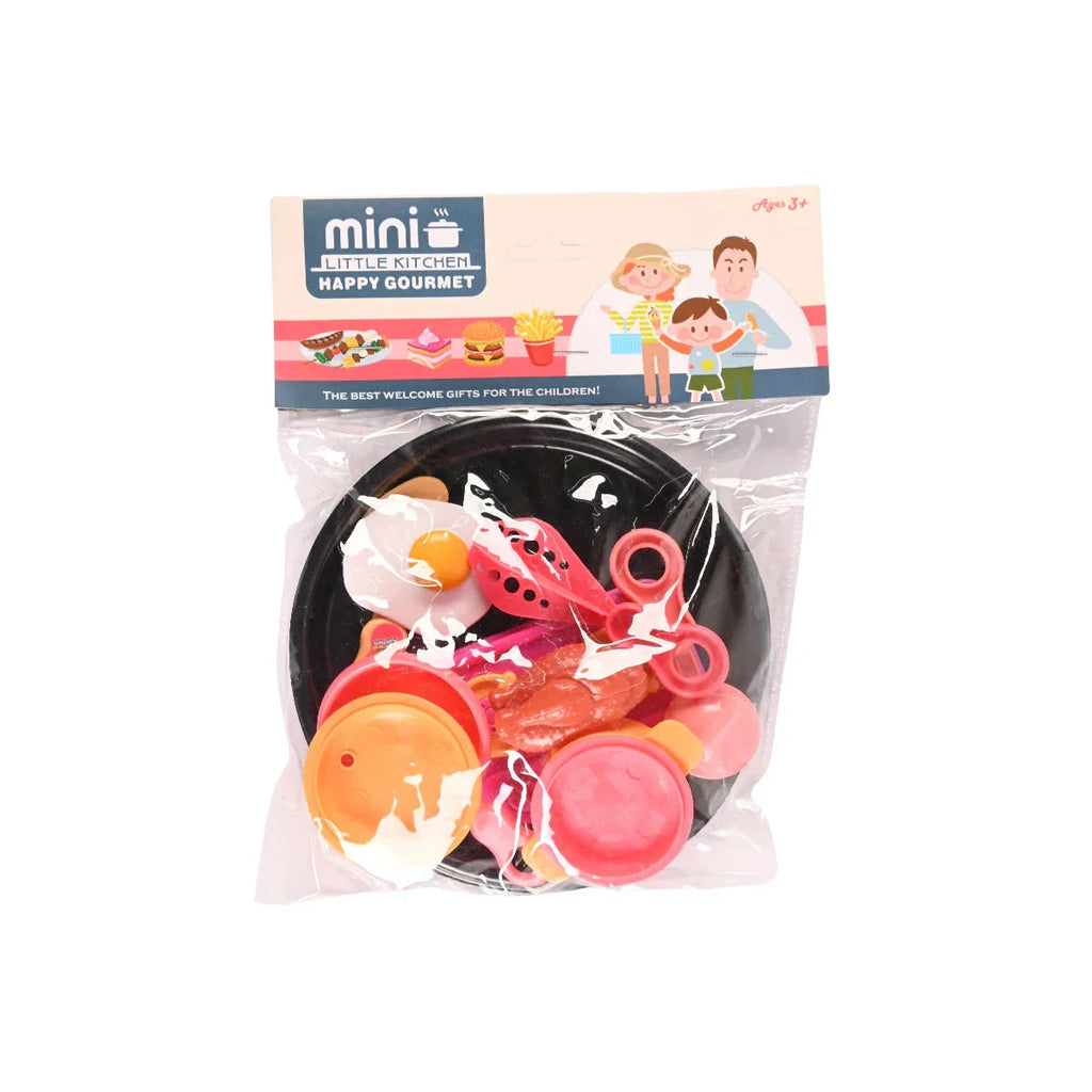 Picture of Kid's Pretend Play Food Basket Set | Mini Little Kitchen Happy Gourmet | Toy Breakfast, Fast Food & Utensils | Ages 3+ - by Raja Sahib Kids