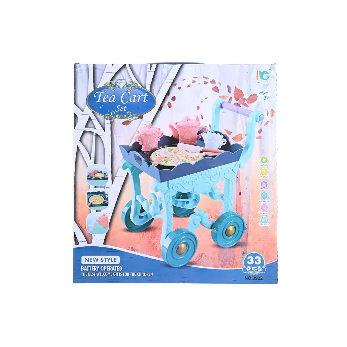 Deluxe Princess Tea Cart Play Set - 33-Piece, Battery-Operated – Raja ...