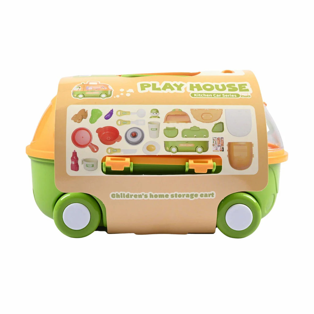 Picture of Play House Kitchen Car Series Toy Set - Children's Home Storage Cart & Food Truck Playset - by Raja Sahib Kids