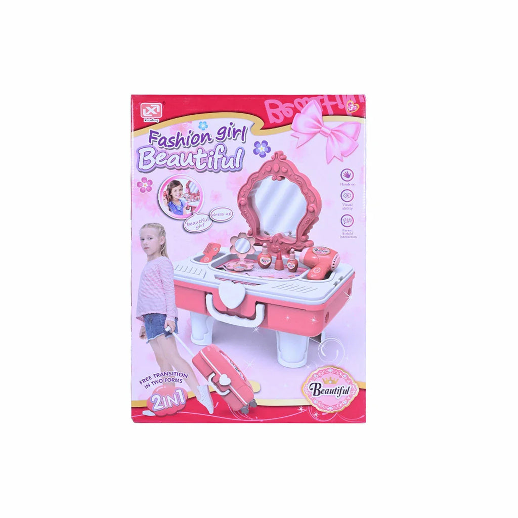 Picture of Beauty Makeup Set 2-In-1 Draw Bar Box Dressing Table Toys - by Raja Sahib Kids