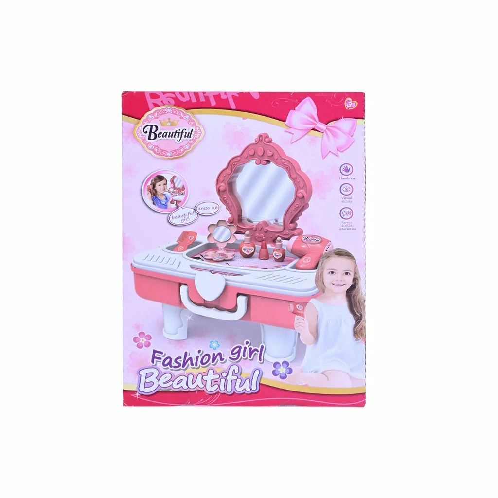 Picture of Beauty Makeup Set 2-In-1 Draw Bar Box Dressing Table Toys - by Raja Sahib Kids