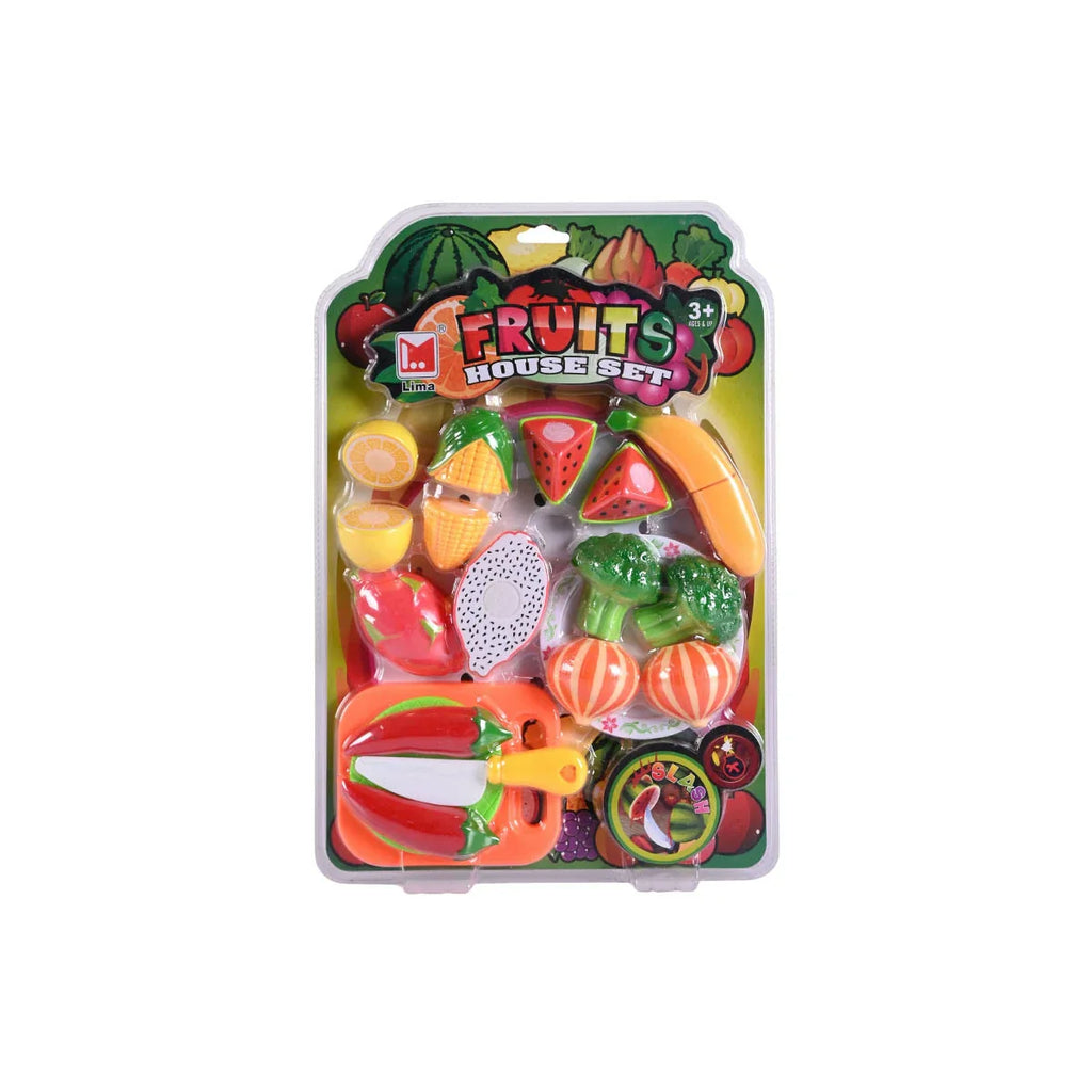 Picture of Cutting Fruits House Set for Kids | 3+ Ages Pretend Play Food Toy with Cutting Board and Knife - by Raja Sahib Kids