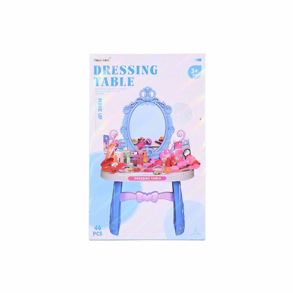 Picture of Kids Makeup Dressing Table Play Set: 46-Piece Vanity with Mirror and Accessories - by Raja Sahib Kids