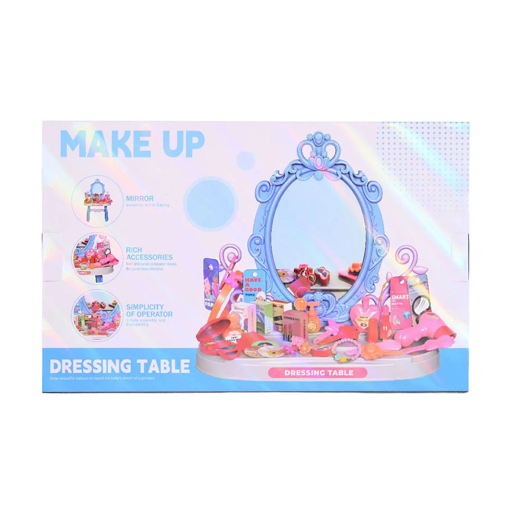 Picture of Kids Makeup Dressing Table Play Set: 46-Piece Vanity with Mirror and Accessories - by Raja Sahib Kids