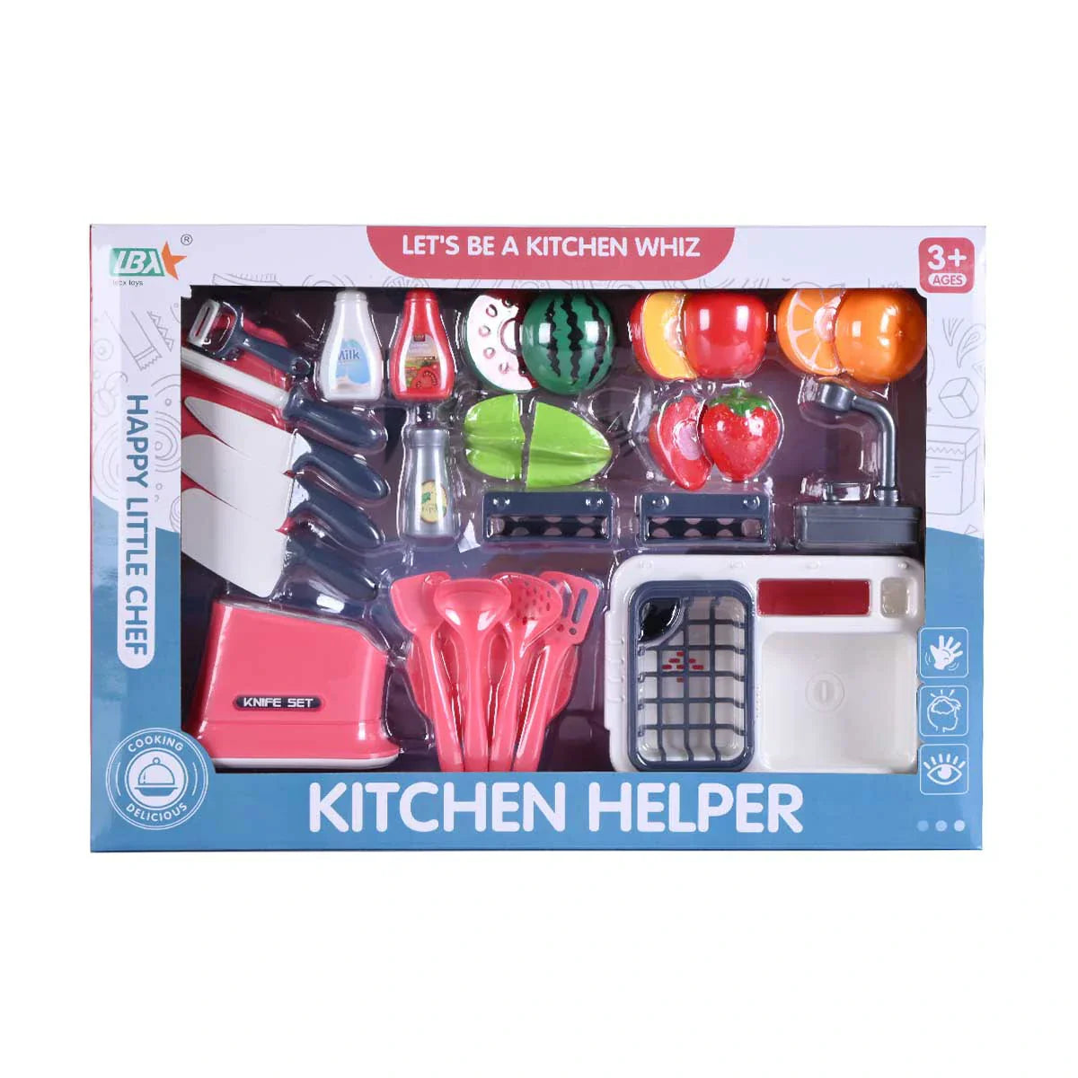 Kitchen Helper Pretend Play Food and Utensil Set – Raja Sahib Kids