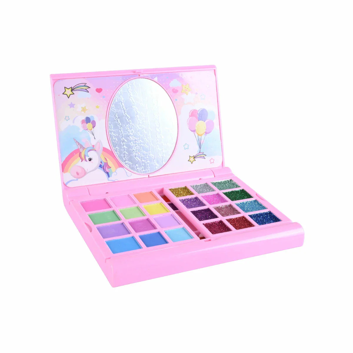 Unicorn & Rainbow Make-Up Palette with Glitter and Mirror – Raja Sahib Kids