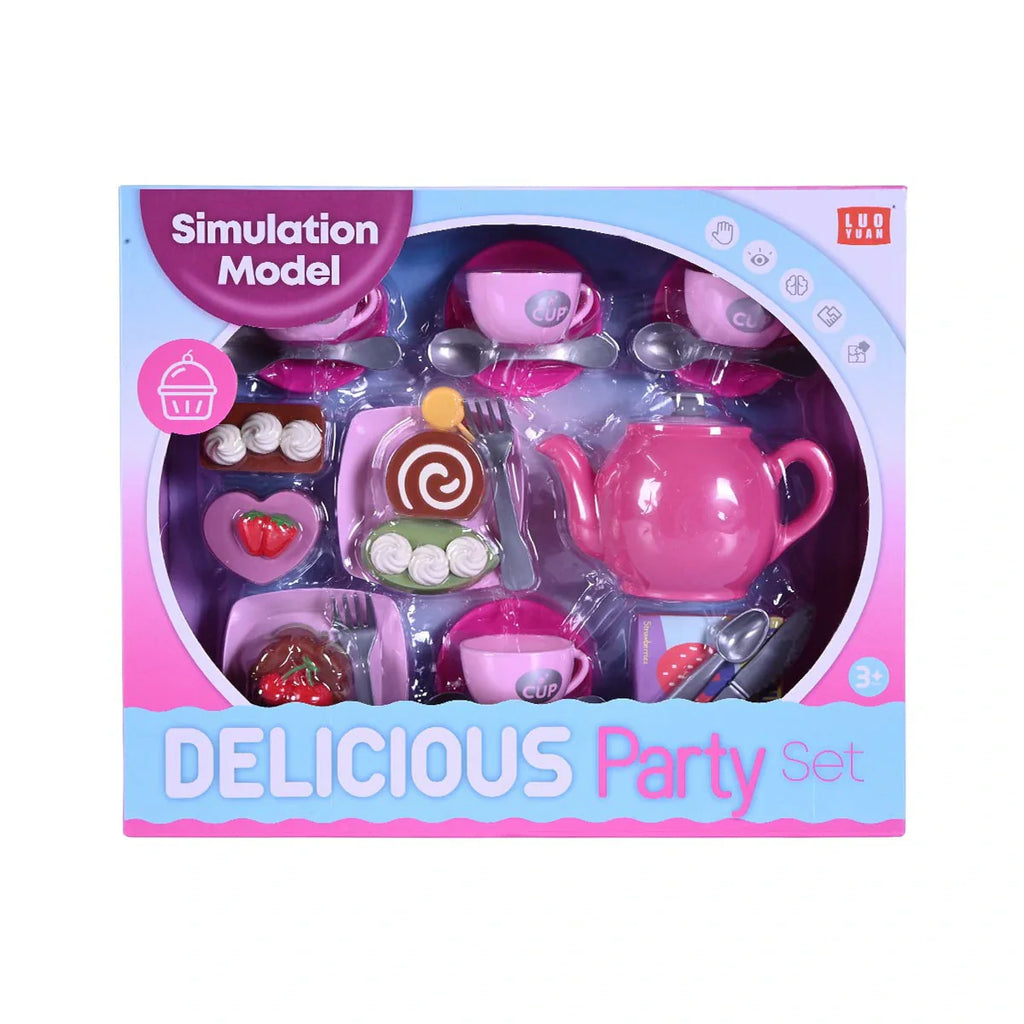 Picture of Delicious Party Set | Simulation Model Play Food & Tea Set for Pretend Play (Ages 3+) - by Raja Sahib Kids