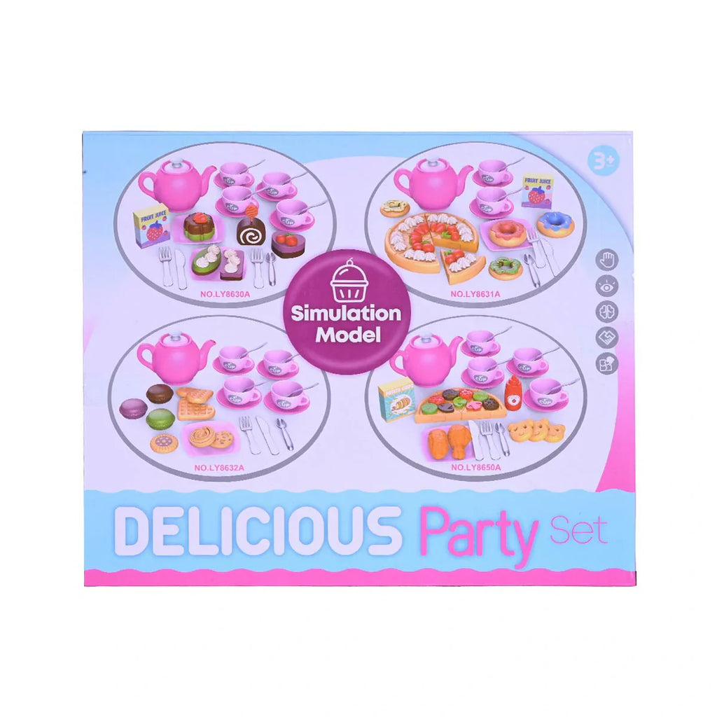Picture of Delicious Party Set | Simulation Model Play Food & Tea Set for Pretend Play (Ages 3+) - by Raja Sahib Kids