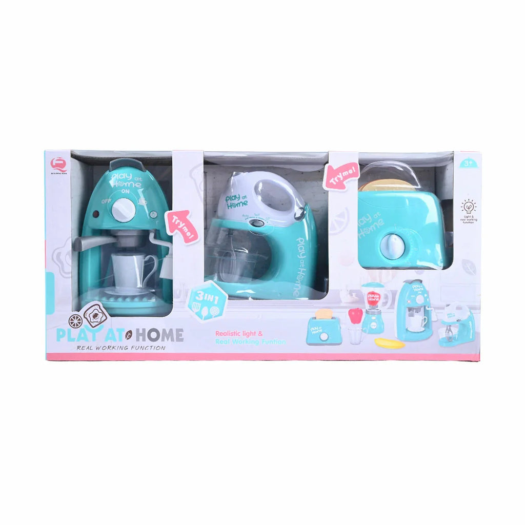 Picture of Play at Home 3-in-1 Miniature Kitchen Appliance Set: Real Working Function - by Raja Sahib Kids