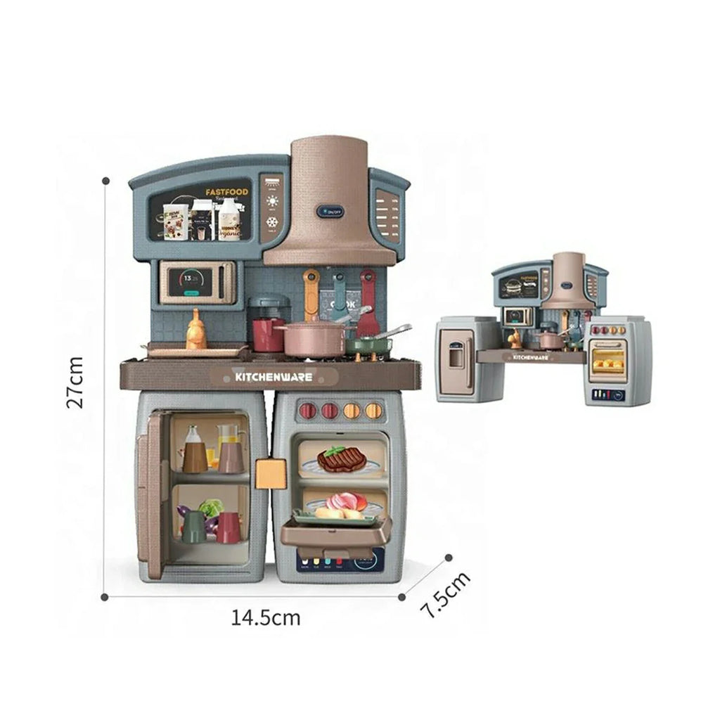 Picture of Mini Kitchen Play Set Plastic Play 2-In-1 Lights And Sounds For Toddler - by Raja Sahib Kids