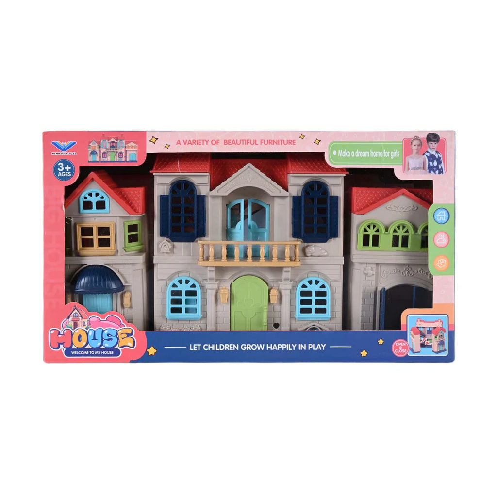 Picture of Multi-Story Doll House with Furniture and Accessories - by Raja Sahib Kids