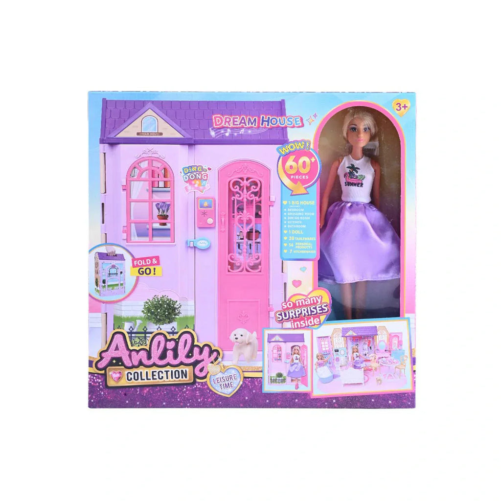Picture of Anlily Dream House Collection: Fold & Go Dollhouse Playset - by Raja Sahib Kids