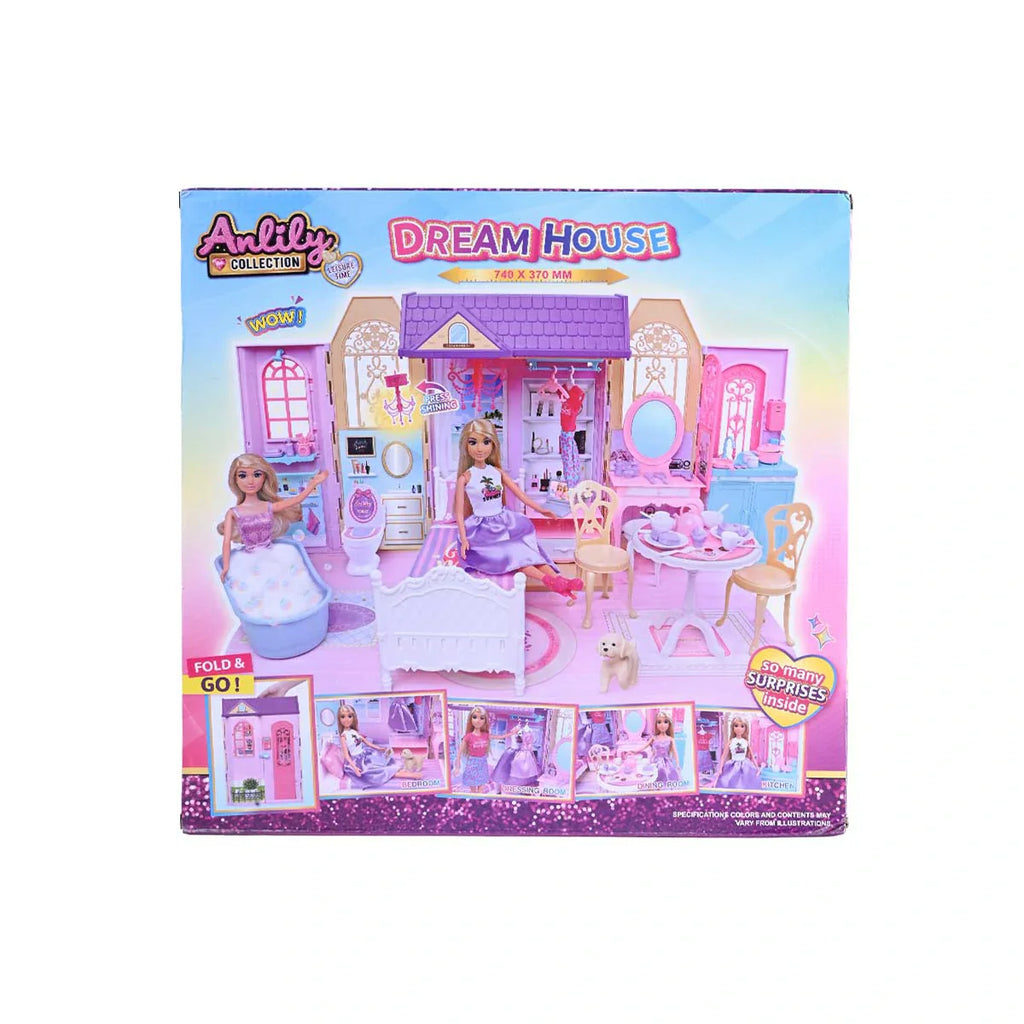 Picture of Anlily Dream House Collection: Fold & Go Dollhouse Playset - by Raja Sahib Kids