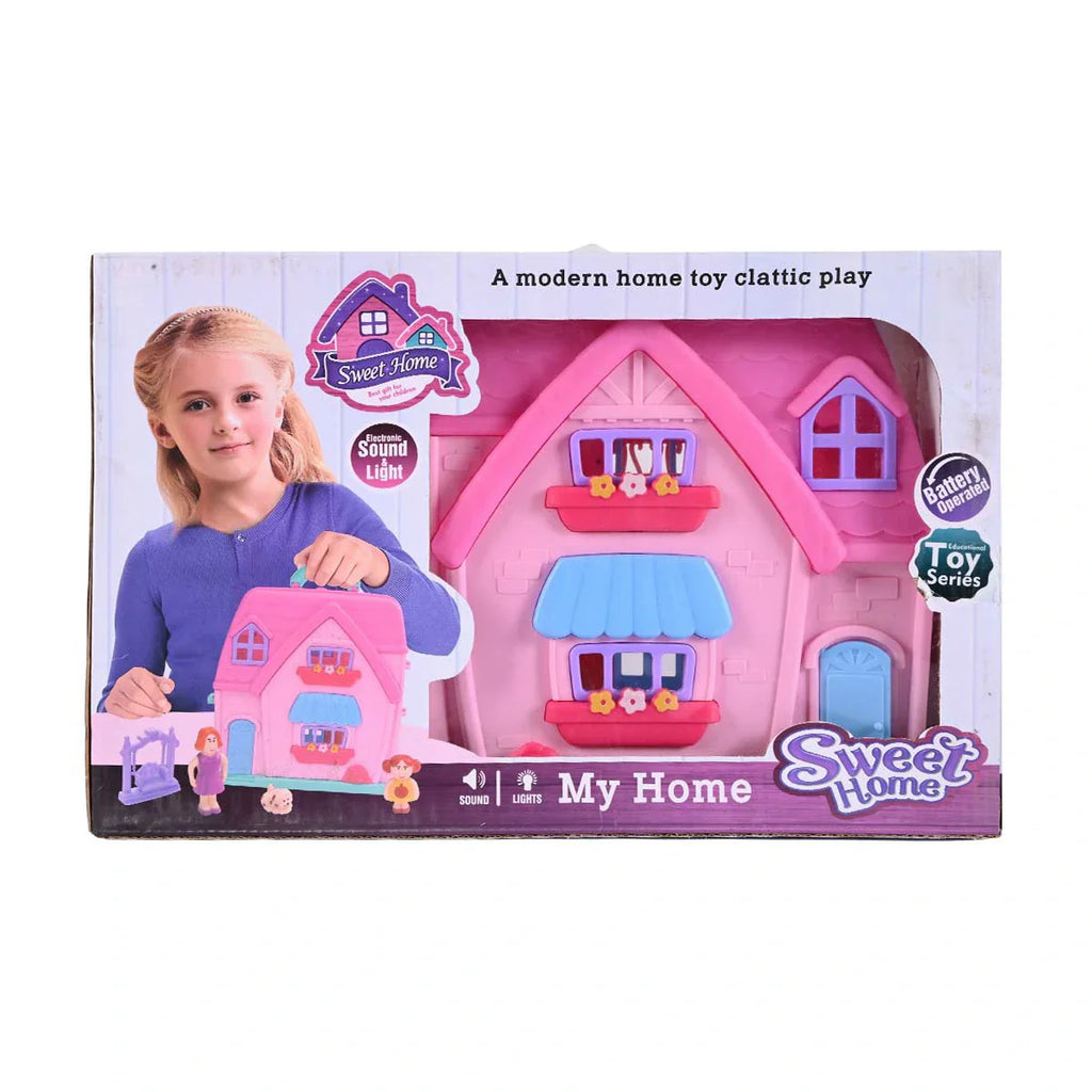 Picture of Sweet Home Foldable Dollhouse Play Set: Electronic Sound, Light, and Figures - by Raja Sahib Kids